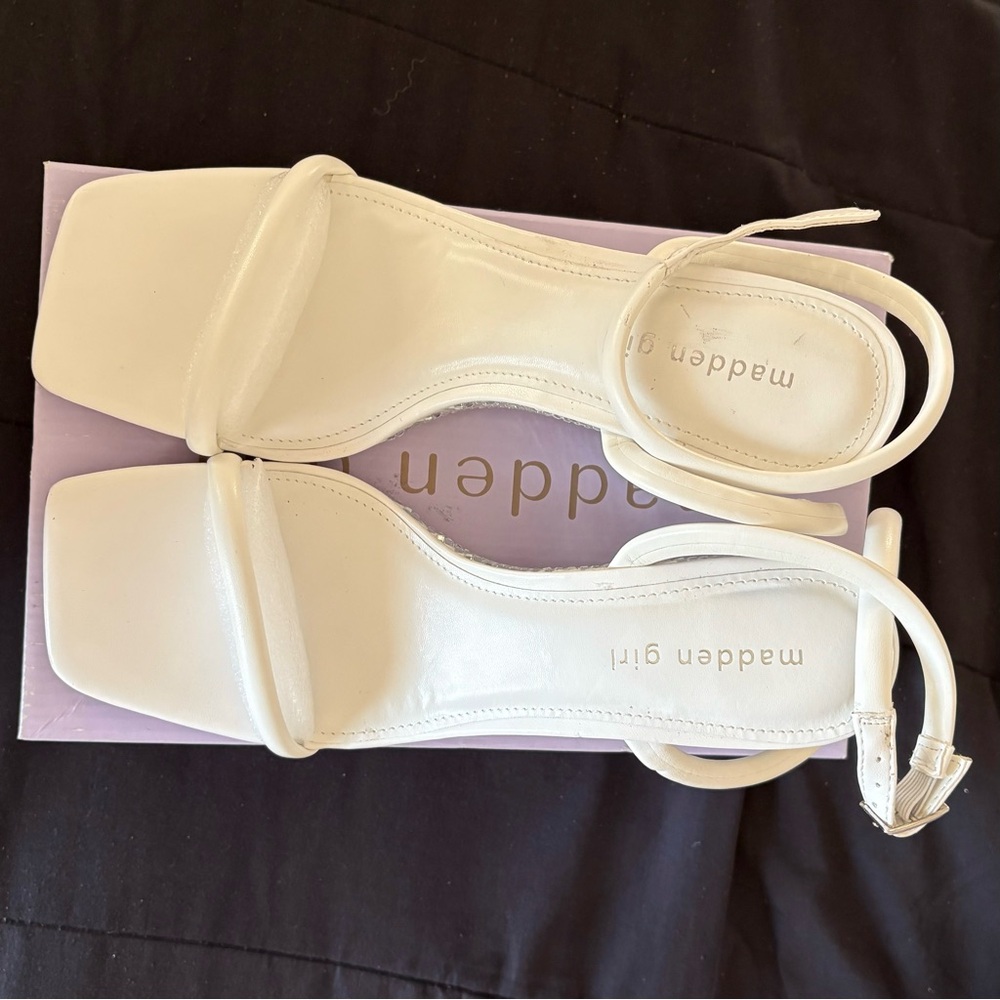 Madden Girl White Rhinestone Wedge Sandals